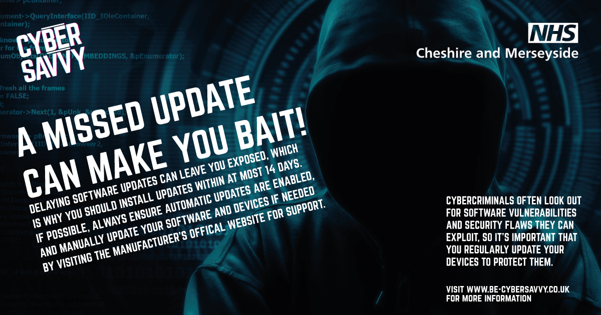 Be CyberSavvy - boost your cybersecurity by keeping software and apps updated